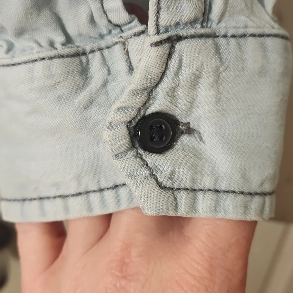 Guess Light Wash Denim Button Up Shirt - Picture 2 of 10